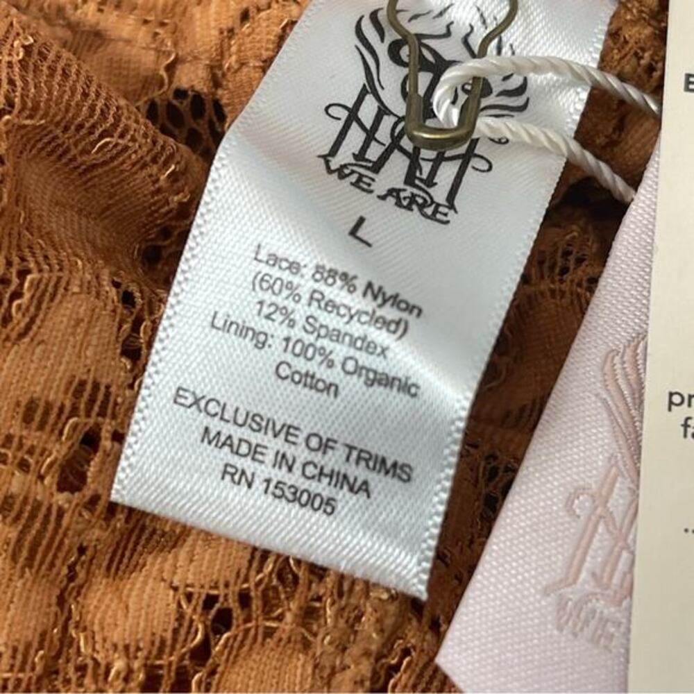 We Are HAH Free People Cut To‎ The Chase Lace Bodysuit in Brown Sugar - Picture 8 of 14